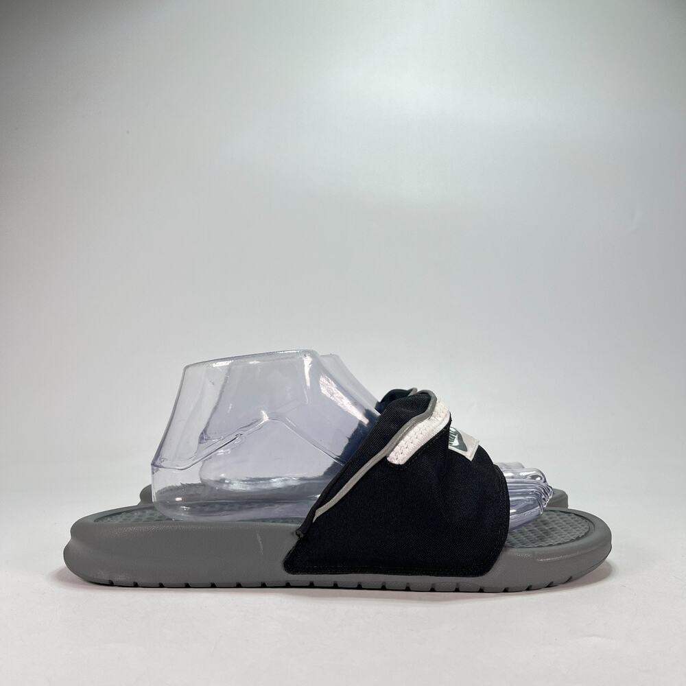 Nike Benassi JDI Fanny Pack Black Gray Sport Slides Sandals AO1037-001 Mens Sz 9